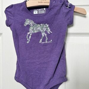 Carhartt Purple Baby Onesie with Horse Design